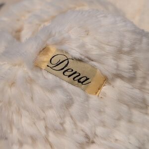 ✨ Dena Cream Rabbit Fur Scarf